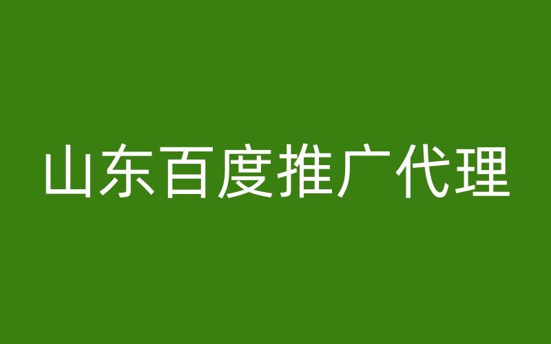 山东百度推广代理