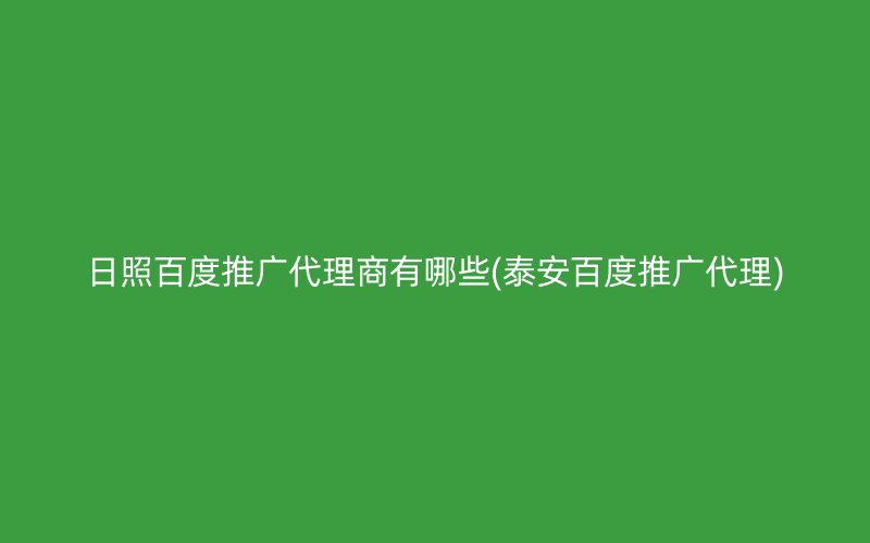 日照百度推广代理商有哪些(泰安百度推广代理)