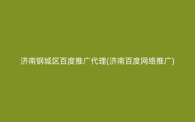 济南钢城区百度推广代理(济南百度网络推广)