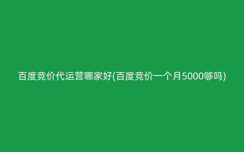 百度竞价代运营哪家好(百度竞价一个月5000够吗)