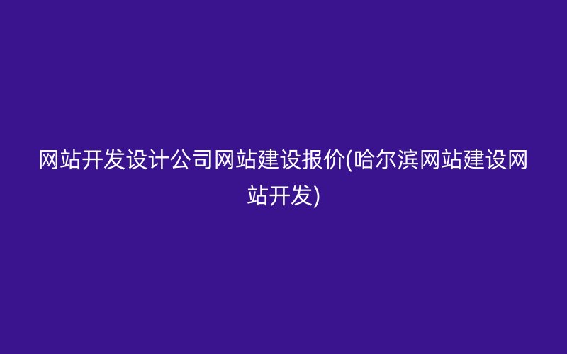 网站开发设计公司网站建设报价(哈尔滨网站建设网站开发)