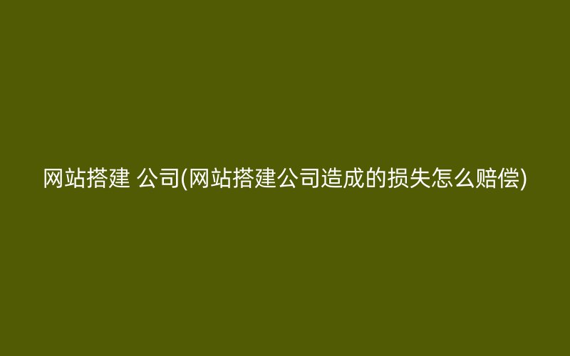 网站搭建 公司(网站搭建公司造成的损失怎么赔偿)