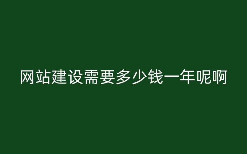 网站建设需要多少钱一年呢啊