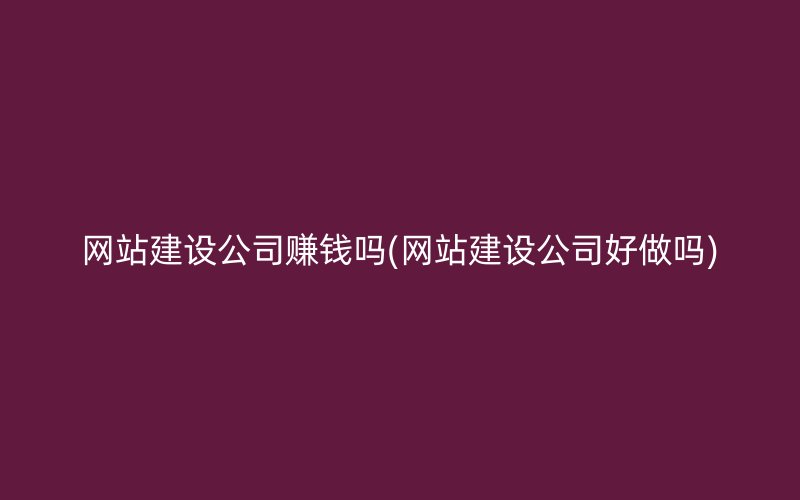 网站建设公司赚钱吗(网站建设公司好做吗)