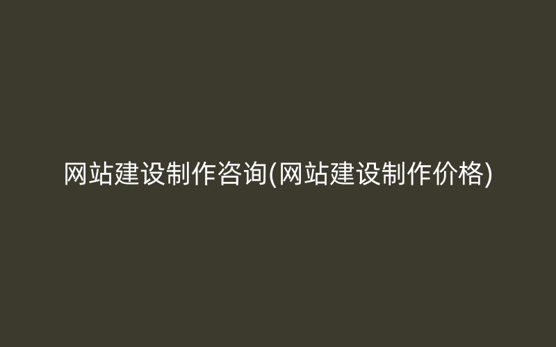 网站建设制作咨询(网站建设制作价格)