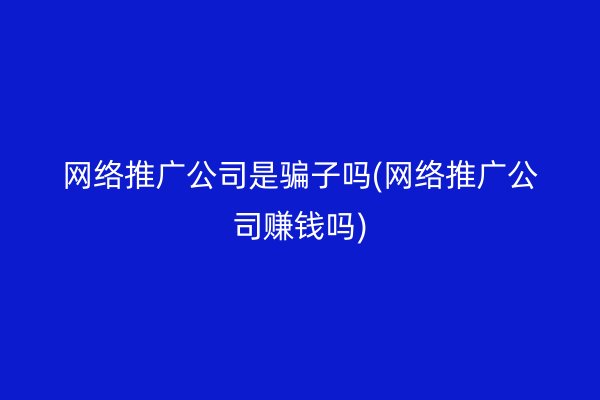 网络推广公司是骗子吗(网络推广公司赚钱吗)