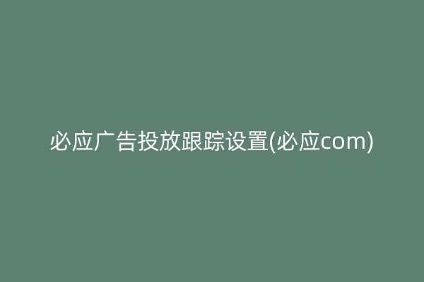 必应广告投放跟踪设置(必应com)