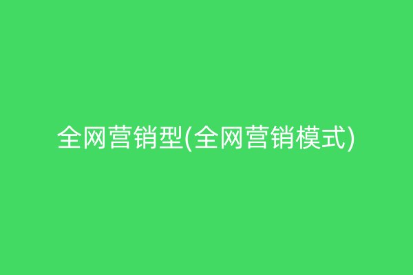 全网营销型(全网营销模式)