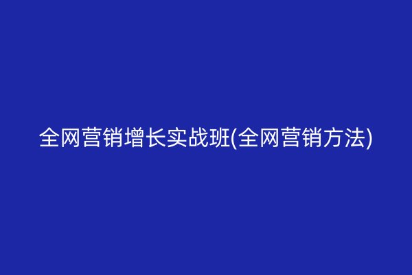 全网营销增长实战班(全网营销方法)