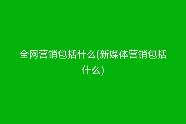 全网营销包括什么(新媒体营销包括什么)