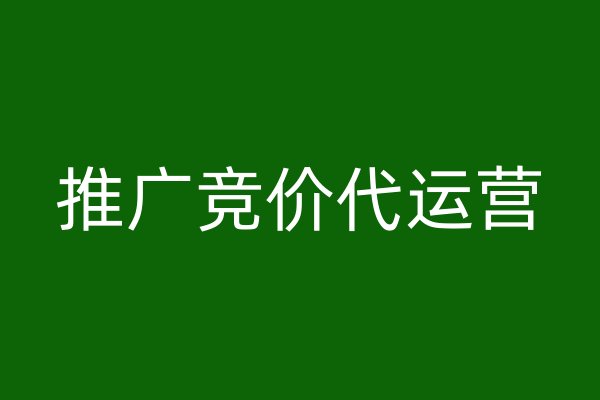 推广竞价代运营