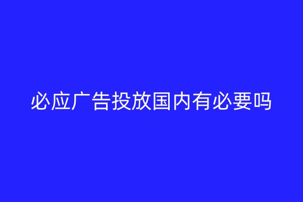 必应广告投放国内有必要吗