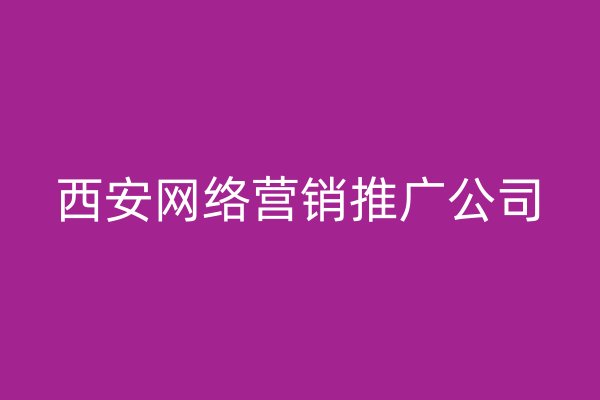 西安网络营销推广公司