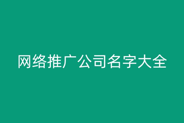 网络推广公司名字大全