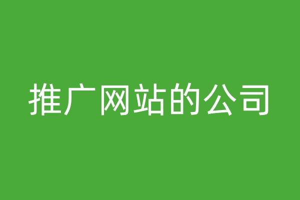 推广网站的公司