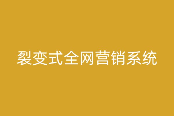 裂变式全网营销系统