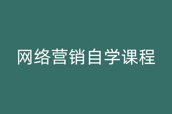 网络营销自学课程