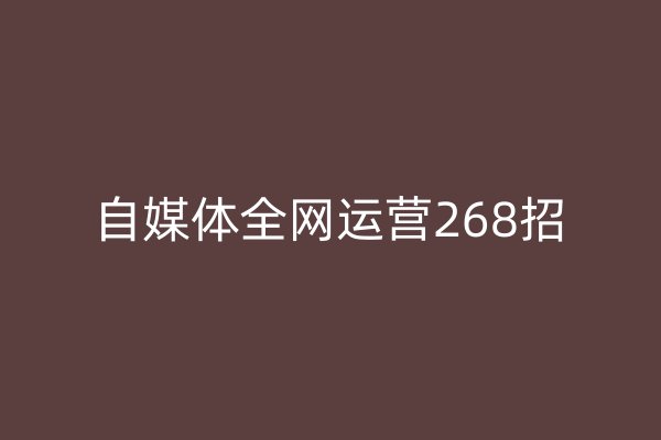 自媒体全网运营268招