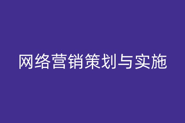 网络营销策划与实施