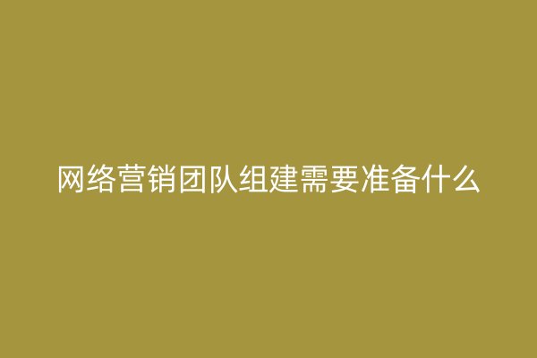 网络营销团队组建需要准备什么