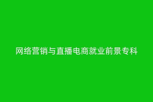 网络营销与直播电商就业前景专科