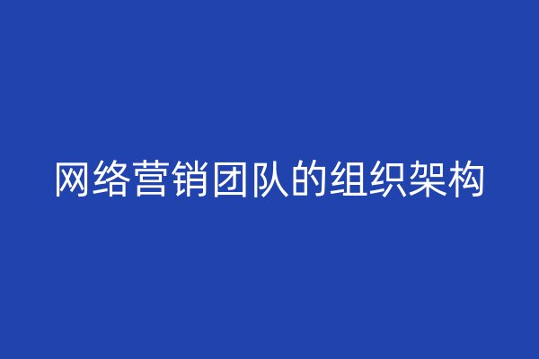 网络营销团队的组织架构