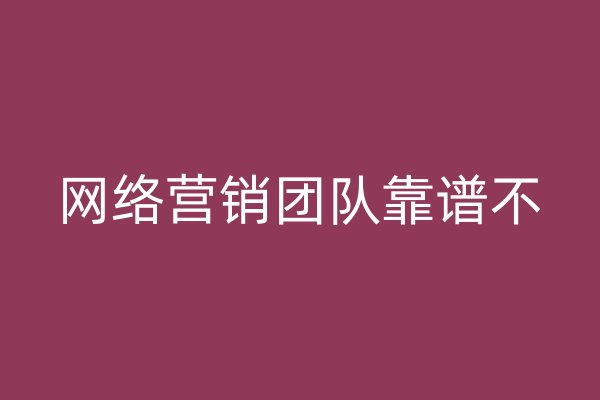 网络营销团队靠谱不