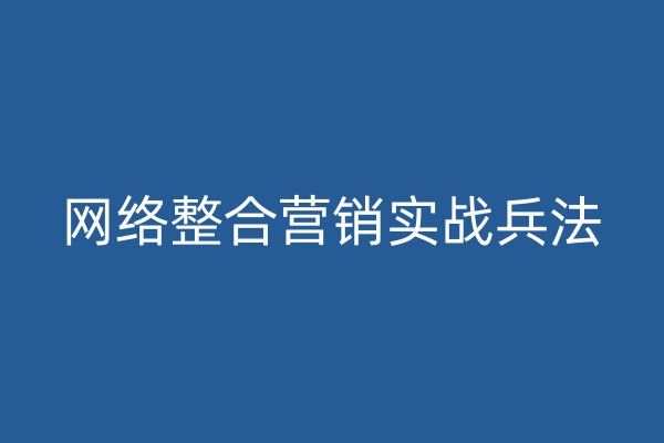 网络整合营销实战兵法