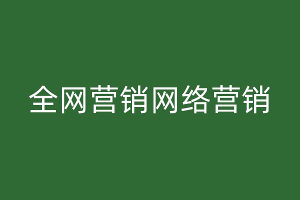 全网营销网络营销