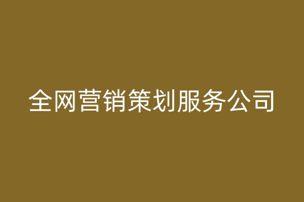 全网营销策划服务公司