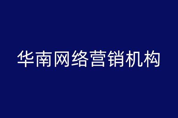 华南网络营销机构