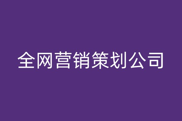 全网营销策划公司