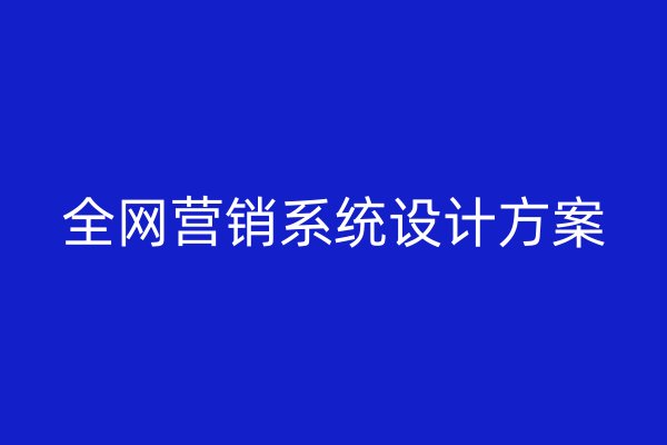 全网营销系统设计方案