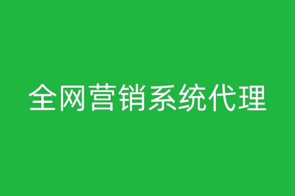 全网营销系统代理