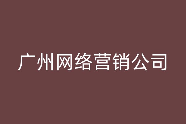 广州网络营销公司