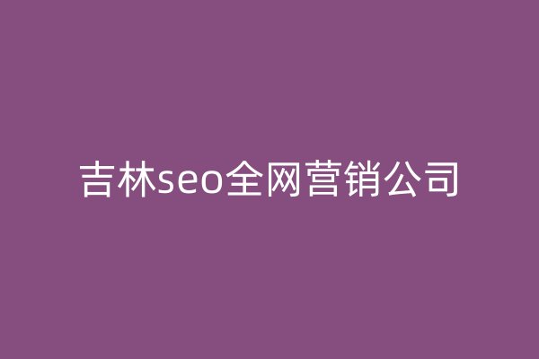 吉林seo全网营销公司