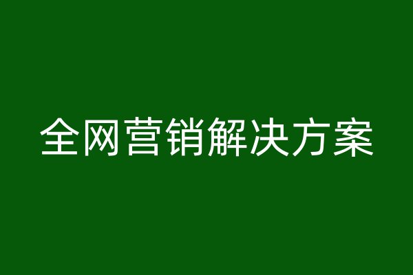 全网营销解决方案