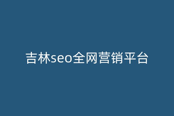 吉林seo全网营销平台