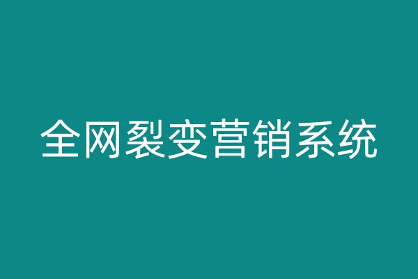 全网裂变营销系统