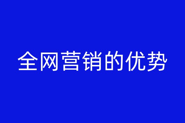 全网营销的优势