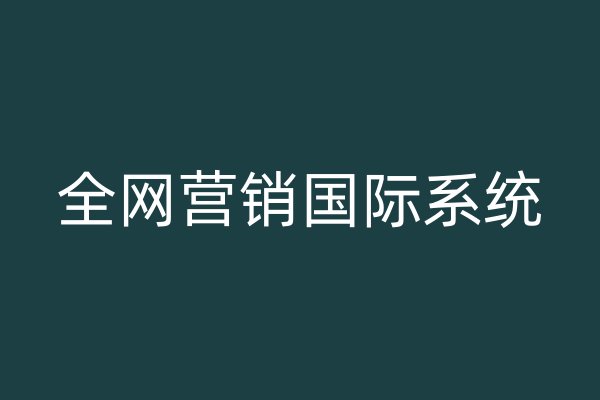 全网营销国际系统