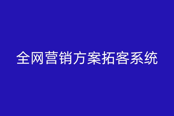 全网营销方案拓客系统