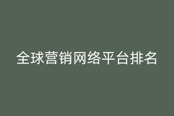 全球营销网络平台排名