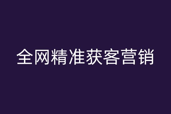 全网精准获客营销