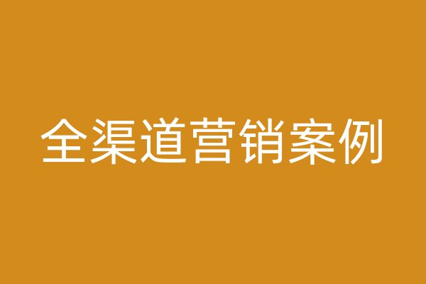 全渠道营销案例