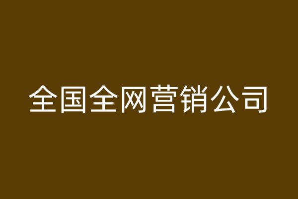 全国全网营销公司