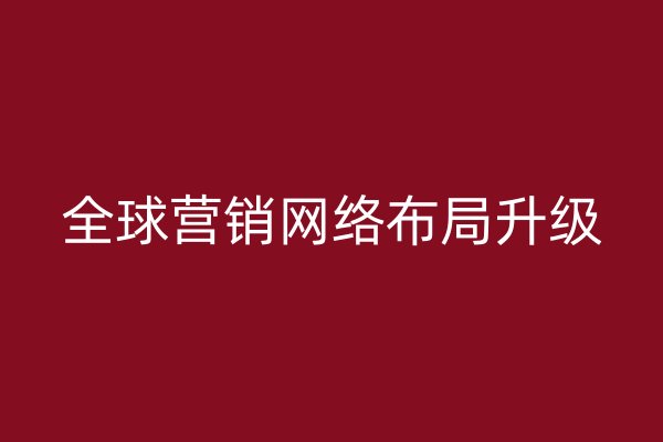 全球营销网络布局升级