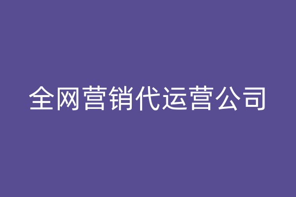 全网营销代运营公司