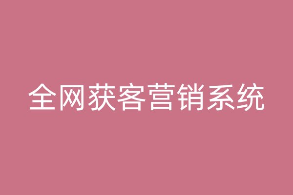 全网获客营销系统