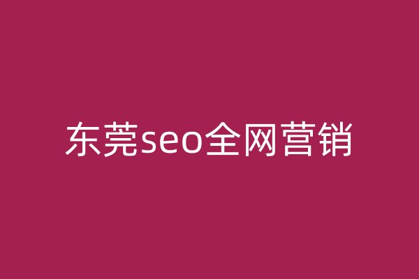 东莞seo全网营销